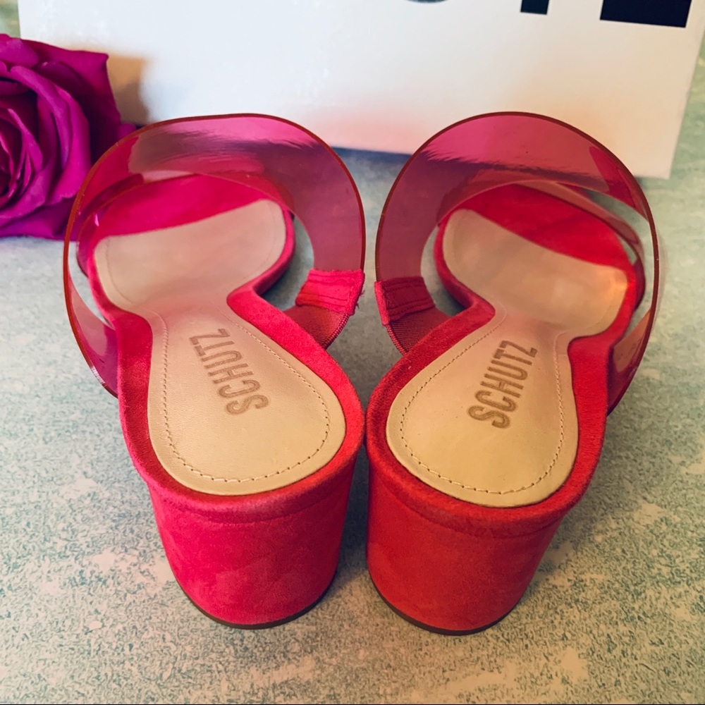 SCHUTZ NWT Chunky Heel Sandal Vinyl Straps - Picture 7 of 11